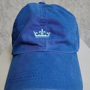 Peter Millar Mens Blue Cotton Embroidered Crown Baseball Cap Hat Adjustable